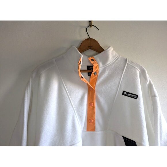 Columbia Winter Trainer Fleece Pullover Womens Size XL 1/4 Snap Anorak White NEW - Picture 4 of 7